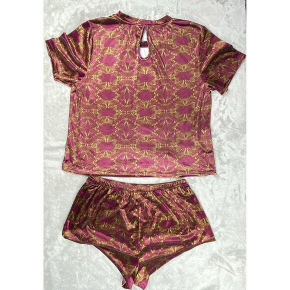 Savage X Fenty Sleep SET XL Psychedelic Velvet Dazed FX Pajama Lounge Purple - Picture 6 of 12